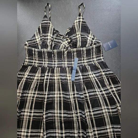 NWT - Lucky Brand Cotton/Modal Fully Lined Smocked Waist Midi Dress - Size L - Picture 9 of 16